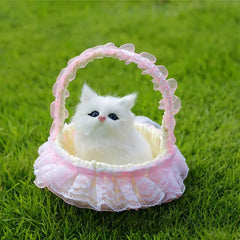 Cute Cat Soft Toy with Sound and Light Basket